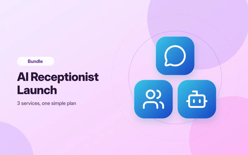 AI Receptionist Launch bundle: Conversation AI Pro, CRM AI, AI Employee Setup