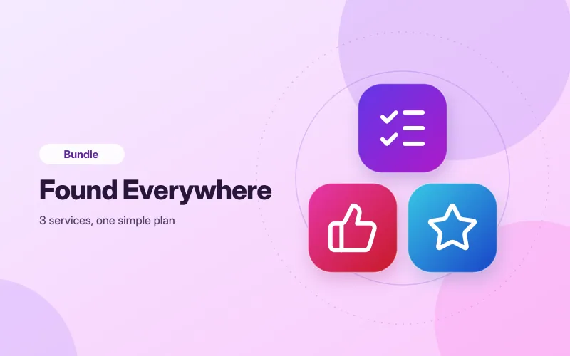 Found Everywhere bundle: Local Listings Management, Social Page Build, Reputation AI