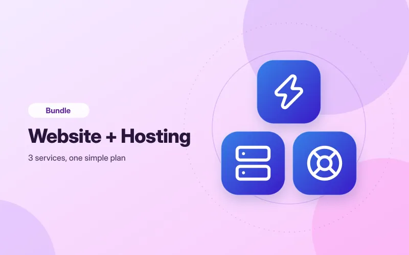 Website + Hosting bundle: Express Website Build, WordPress Hosting (Pro), Website Support+
